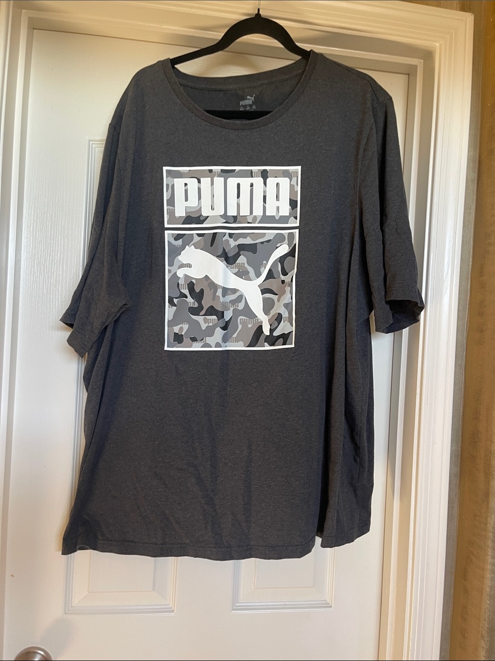 Puma Gray Short-Sleeve Tee with White Camo Logo